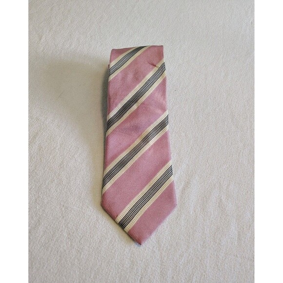 Canali Other - CANALI Men's Silk Tie Striped Pink Navy Formal Business Career Made in Italy